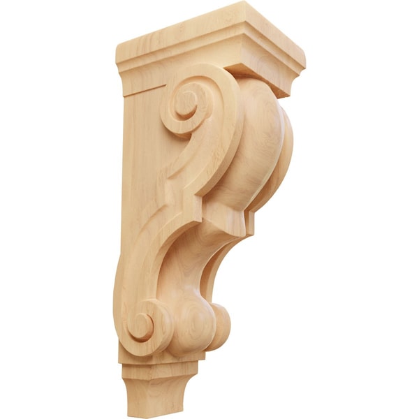 Ekena Millwork 6"W x 7 1/2"D x 18"H Extra Large Traditional Wood Corbel, Red Oak CORW06X08X18TRRO - main